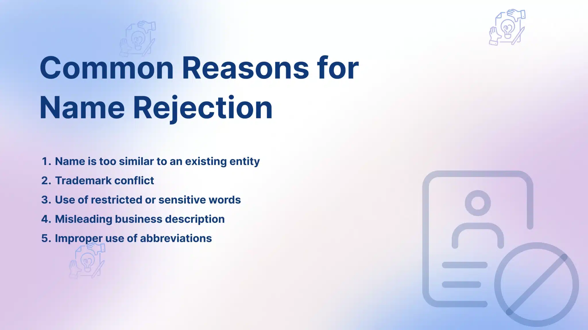 Company Name rejection - FinGuru India